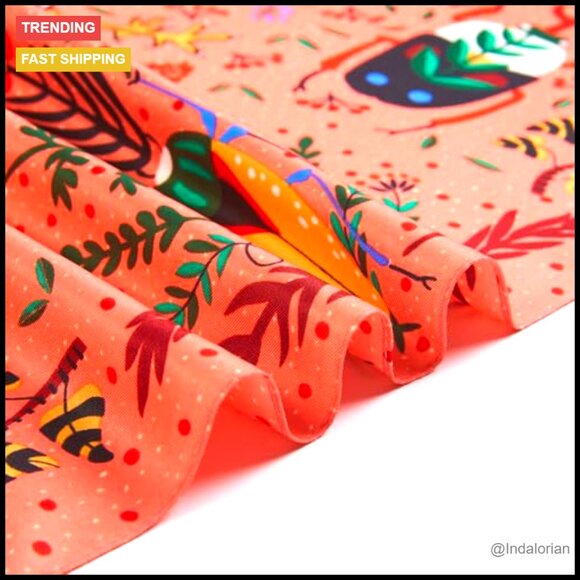 Silk-Like Square Head Scarf Boho Chic Versatile Hair Wrap 35 Inch - Picture 5 of 7